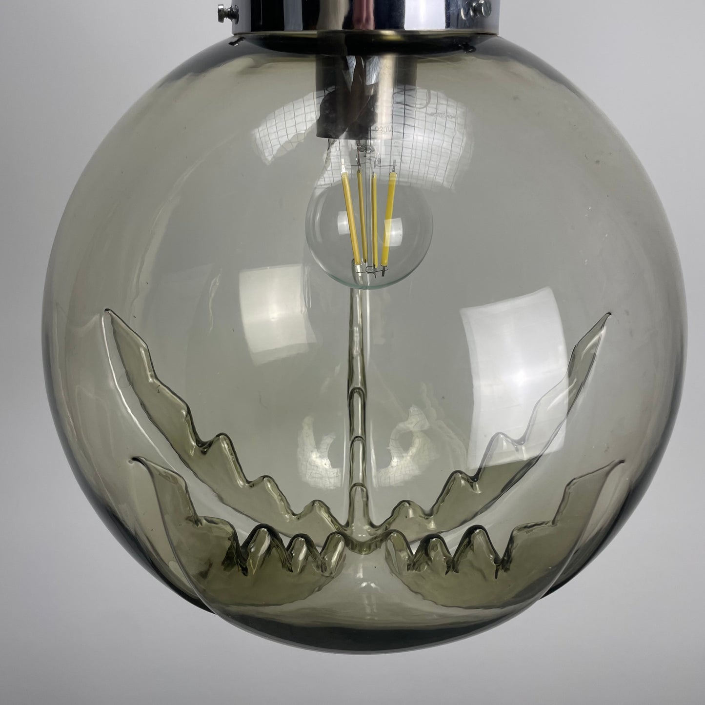 Italian smoked murano glass pendant lamp 1960