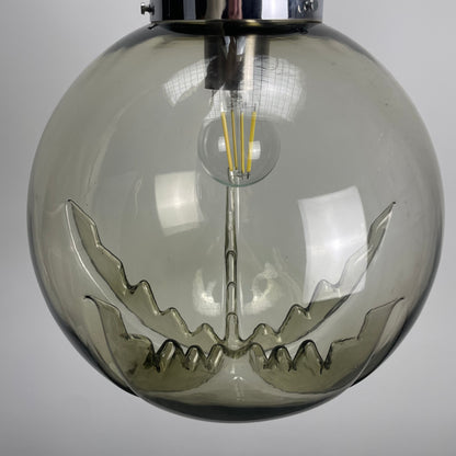 Italian smoked murano glass pendant lamp 1960