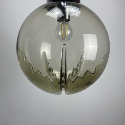 Italian smoked murano glass pendant lamp 1960