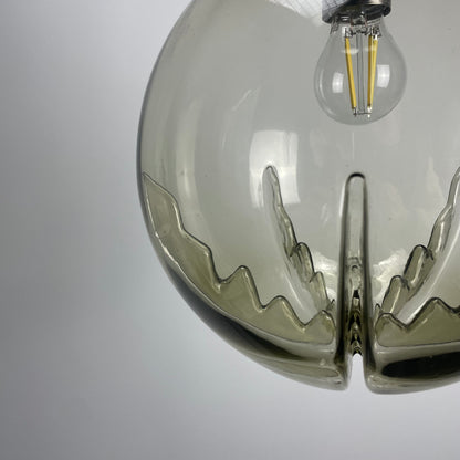 Italian smoked murano glass pendant lamp 1960