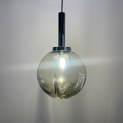 Italian smoked murano glass pendant lamp 1960