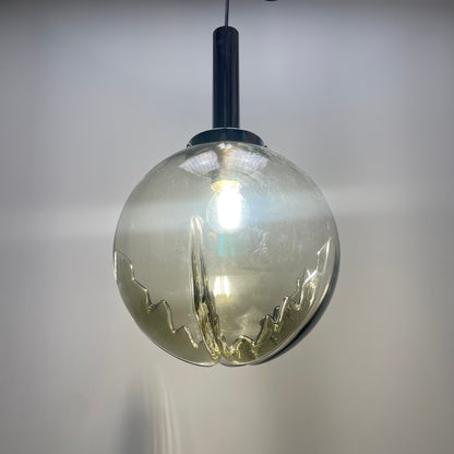 Italian smoked murano glass pendant lamp 1960