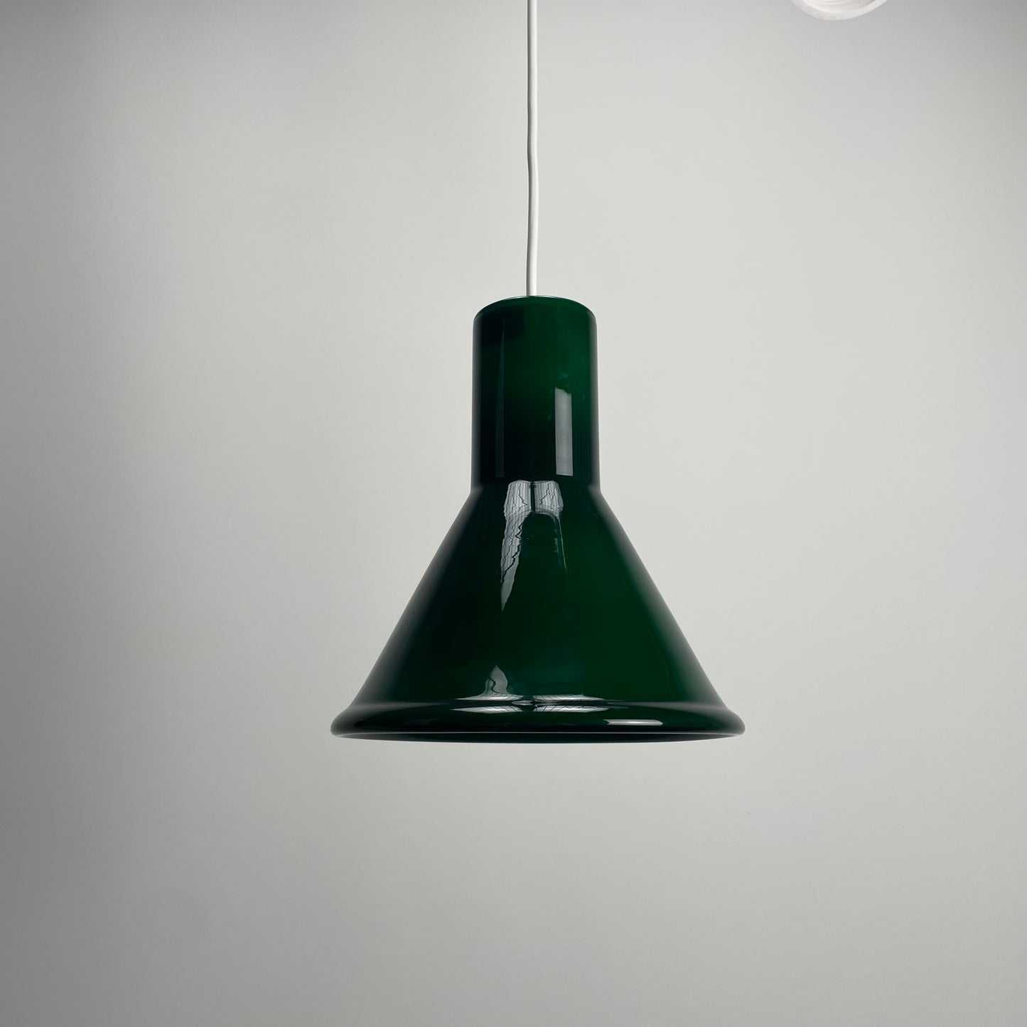 Green Danish pendant light P & T MINI by Michael Bang for Holmegaard 1972