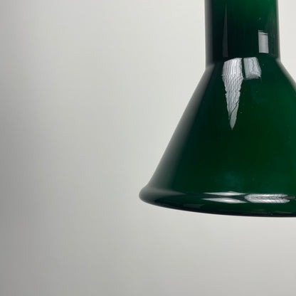 Green Danish pendant light P & T MINI by Michael Bang for Holmegaard 1972