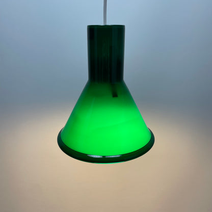 Green Danish pendant light P & T MINI by Michael Bang for Holmegaard 1972