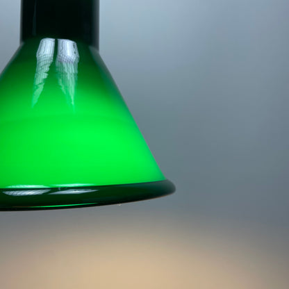 Green Danish pendant light P & T MINI by Michael Bang for Holmegaard 1972