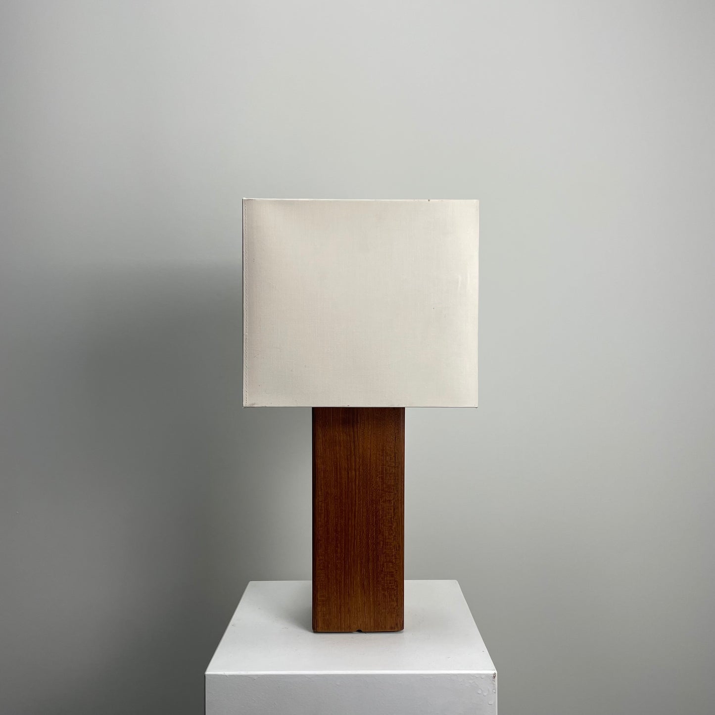 Danish square wooden table lamp from 1960