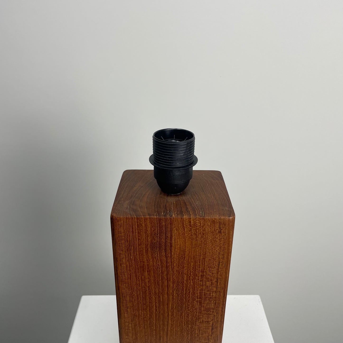 Danish square wooden table lamp from 1960