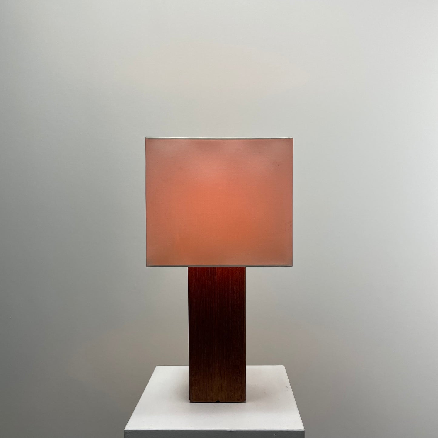 Danish square wooden table lamp from 1960