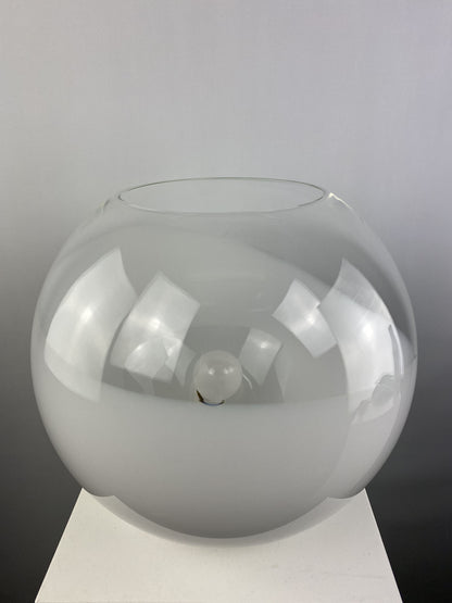 White glass globe table lamp by Ilu Di Vetro XL 1980