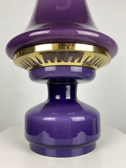 Pair of purple glass mushroom table lights B-124 by Hans Agne Jakobsson for AB Markaryd