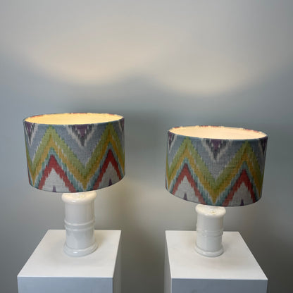 Pair of white glass Holmegaard table lamps 1970