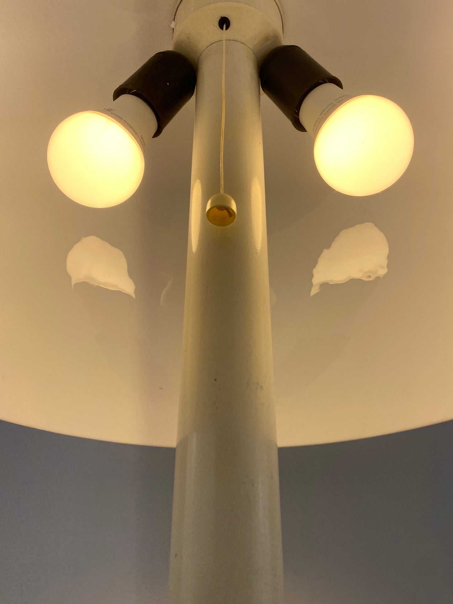 Large mid-century fully white acrylic mushroom table lamp XL, 1970