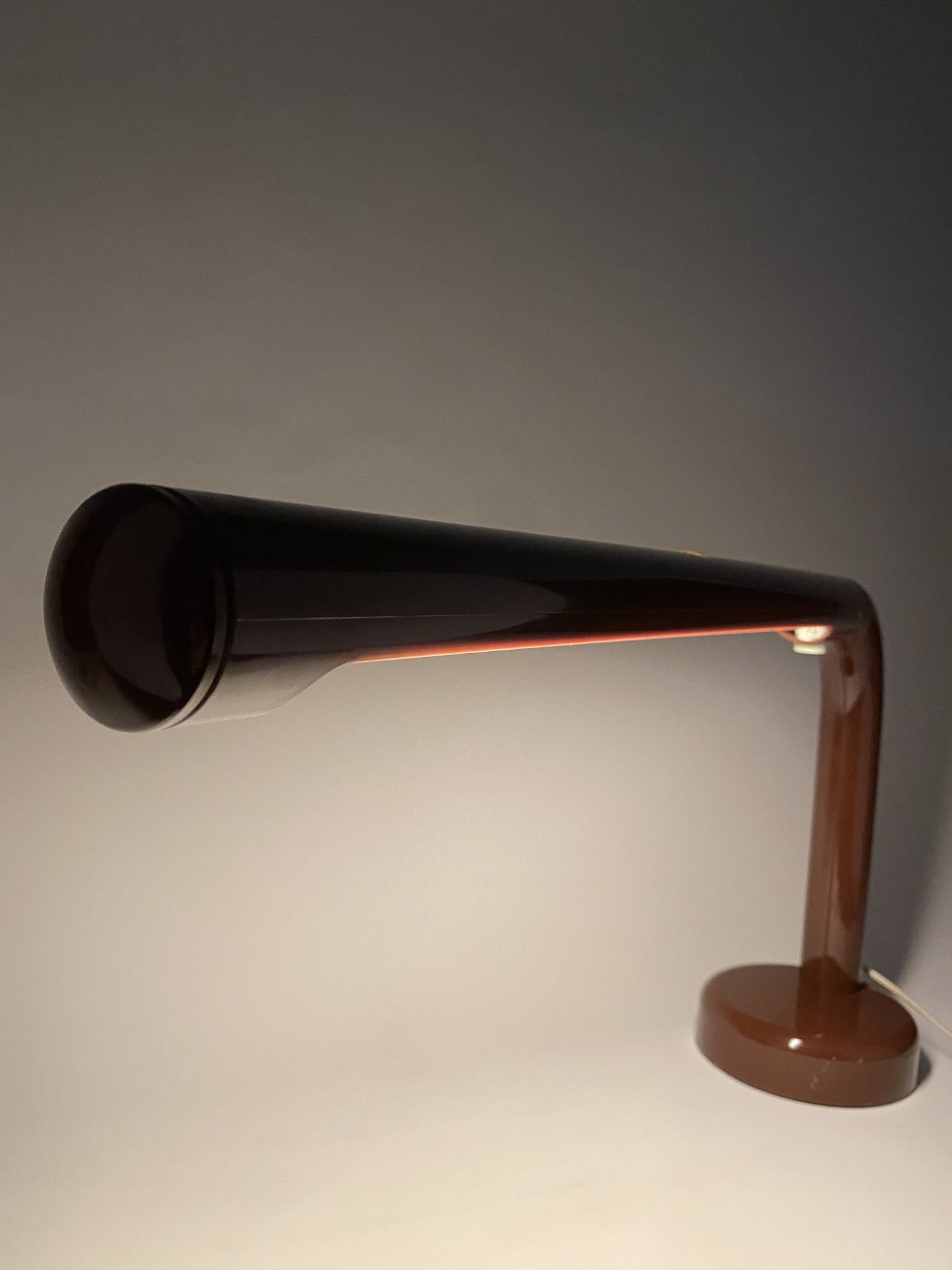 Brown desk lamp The Tube by Anders Pehrson for Atelje Lyktan 1970