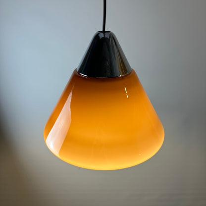 Brown glass pendant light by Hustadt Leuchten, 1960