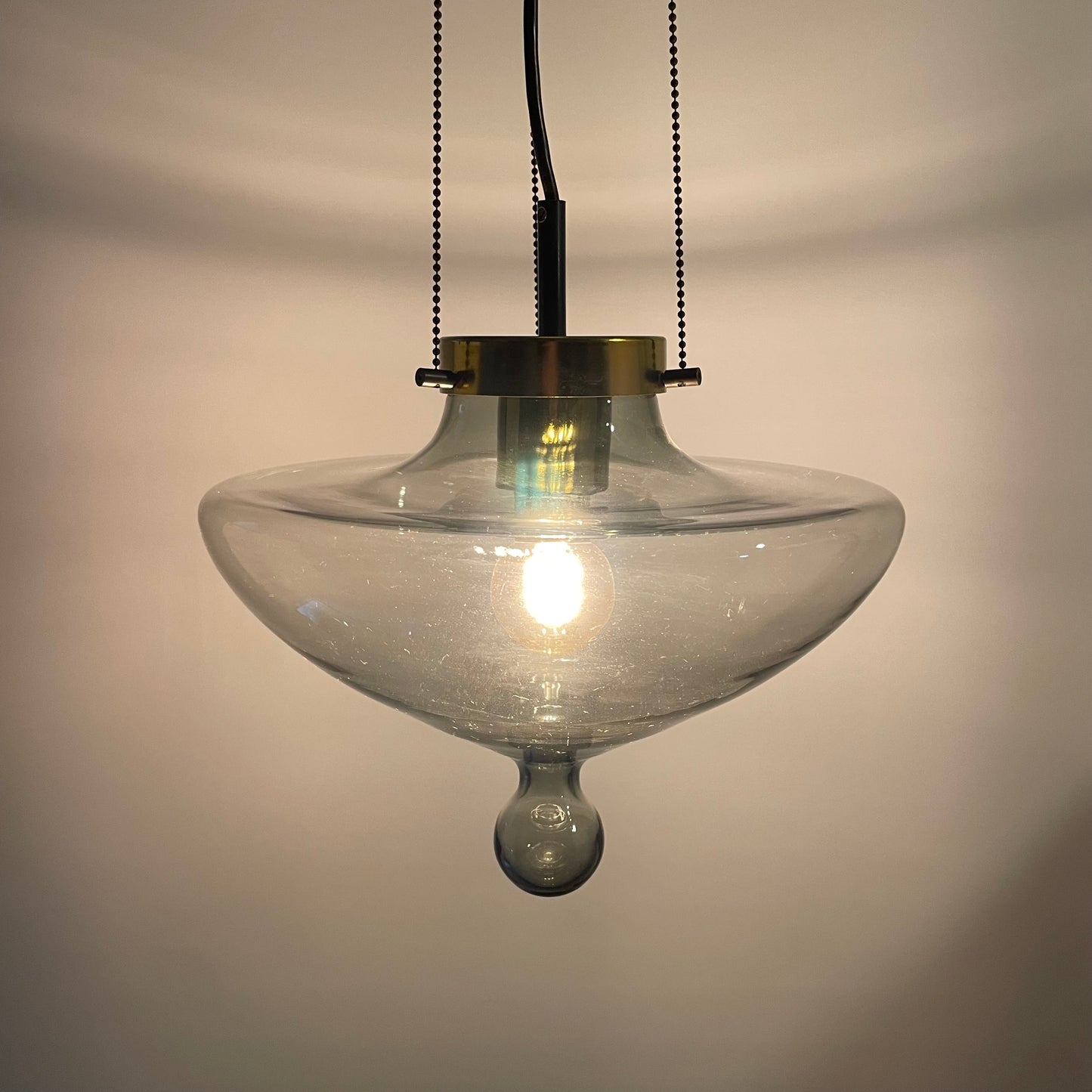 1 of 5 Smoked glass 'High Chaparral' pendant light by RAAK, 1960