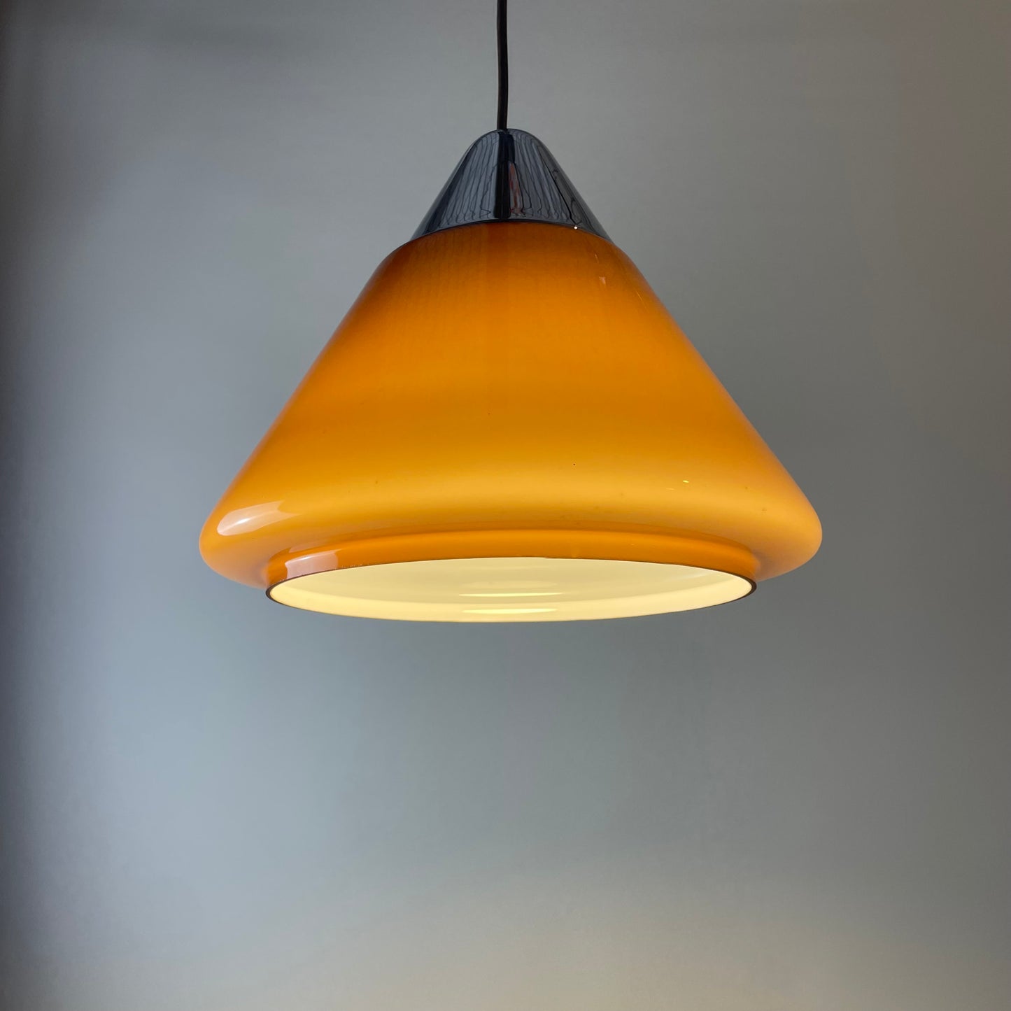 Brown glass pendant light by Hustadt Leuchten, 1960