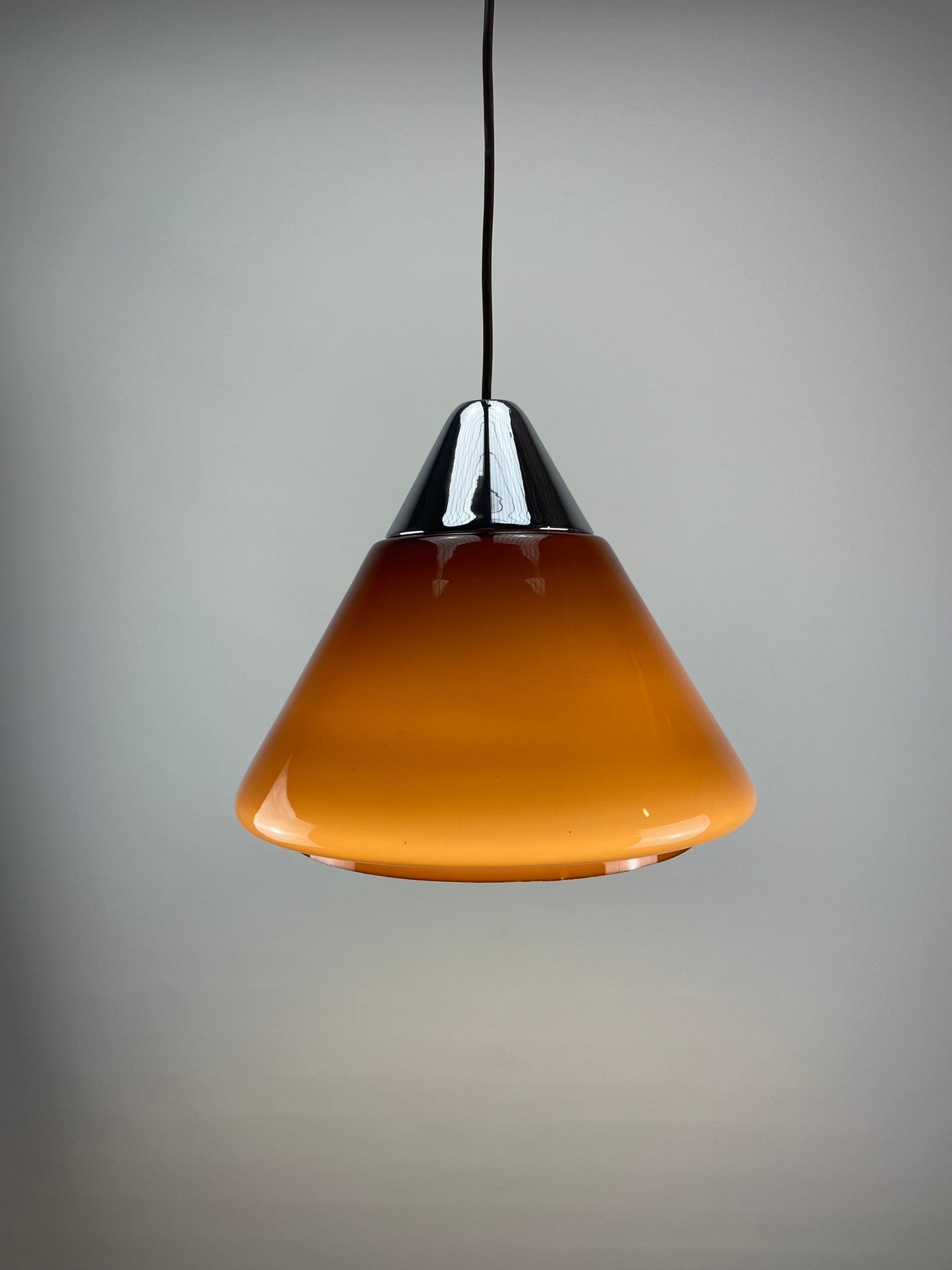 Brown glass pendant light by Hustadt Leuchten, 1960