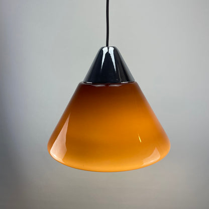 Brown glass pendant light by Hustadt Leuchten, 1960