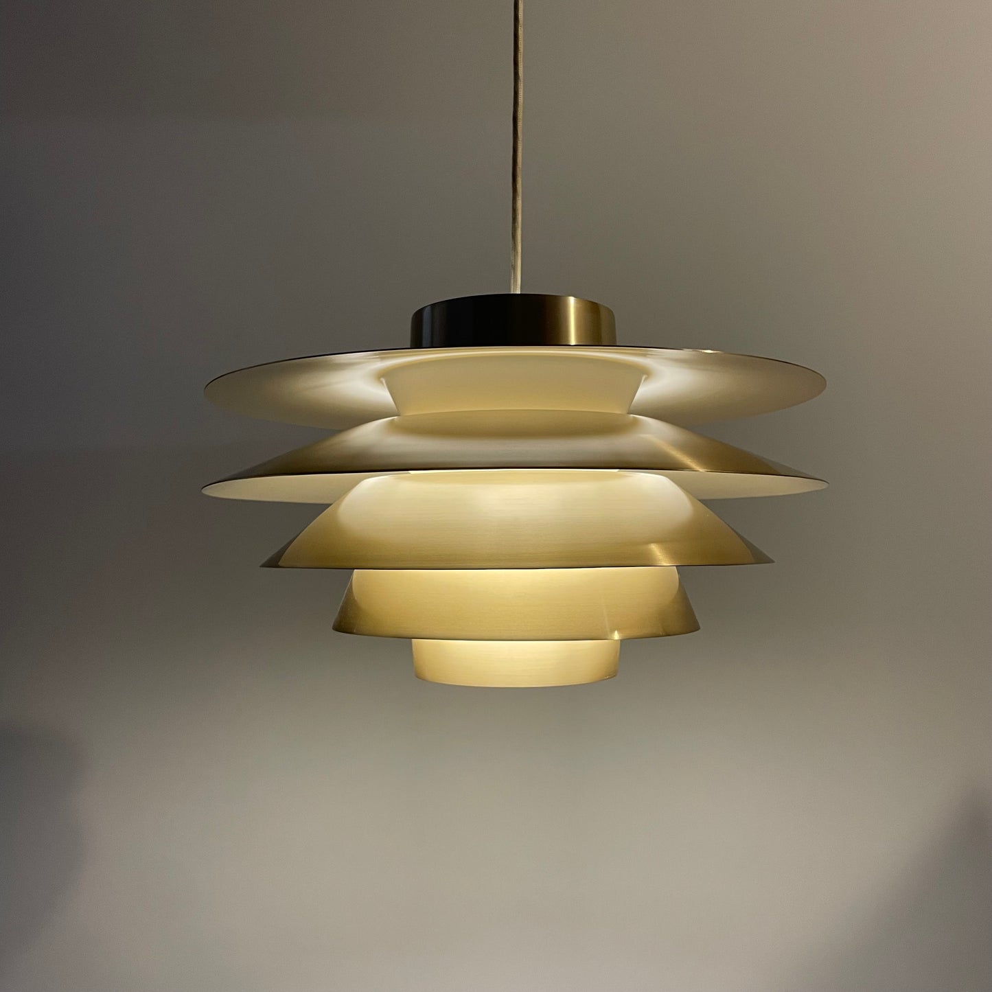 Brass Verona pendant light by Sven Middelboe for Nordisk Solar Denmark, 1970