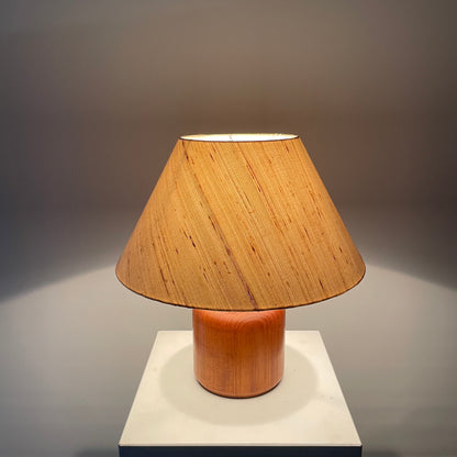 Solid teak wooden table lamp by KIRK, Denmark, 1970