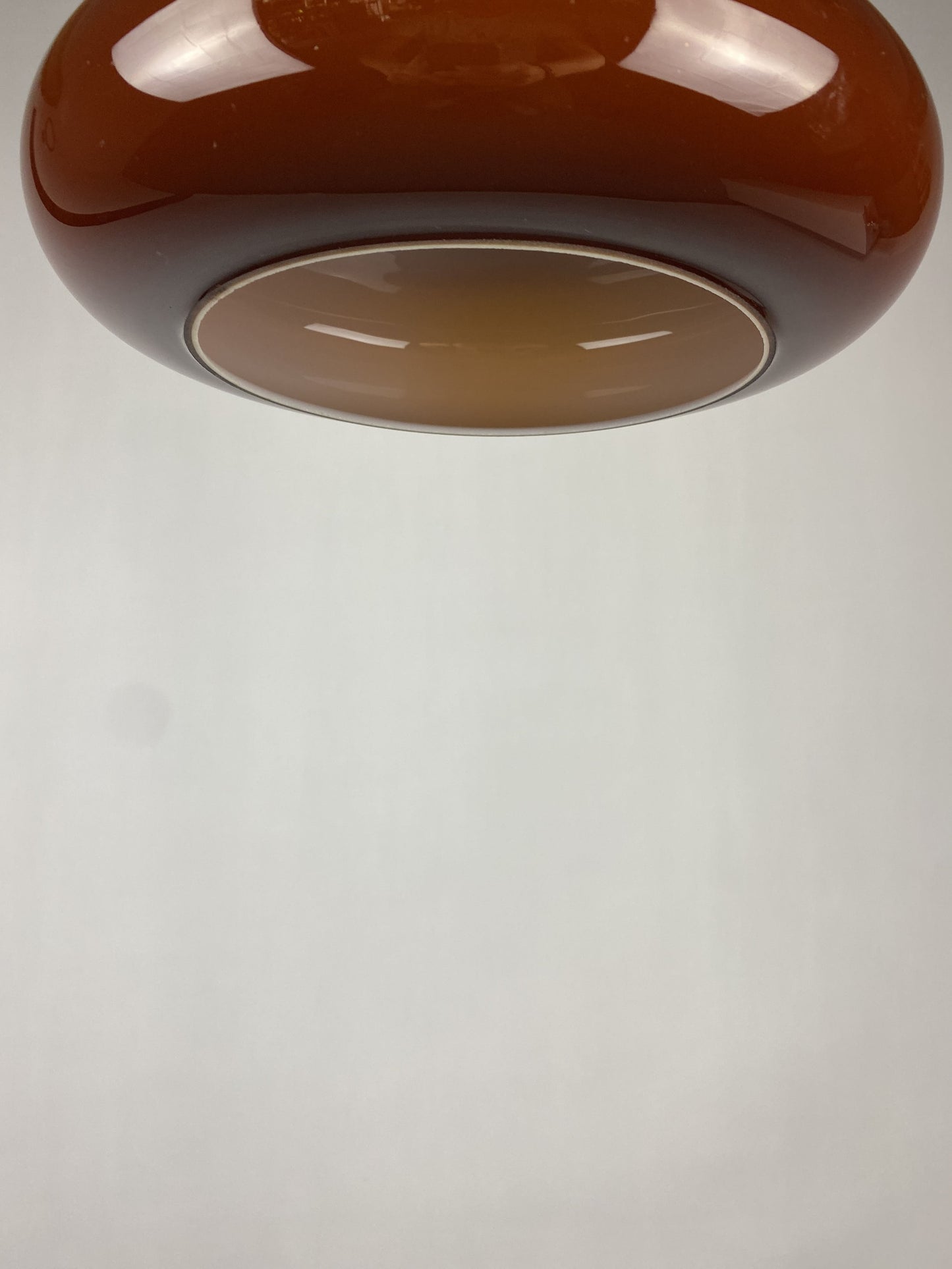 Brown opaline glass pendant light 'AH 1' by Peill and Putzler