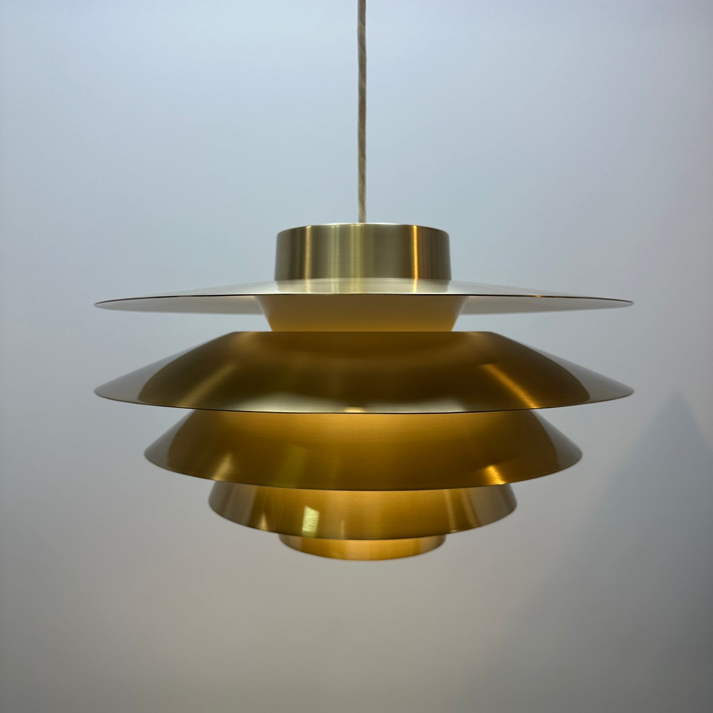 Brass Verona pendant light by Sven Middelboe for Nordisk Solar Denmark, 1970