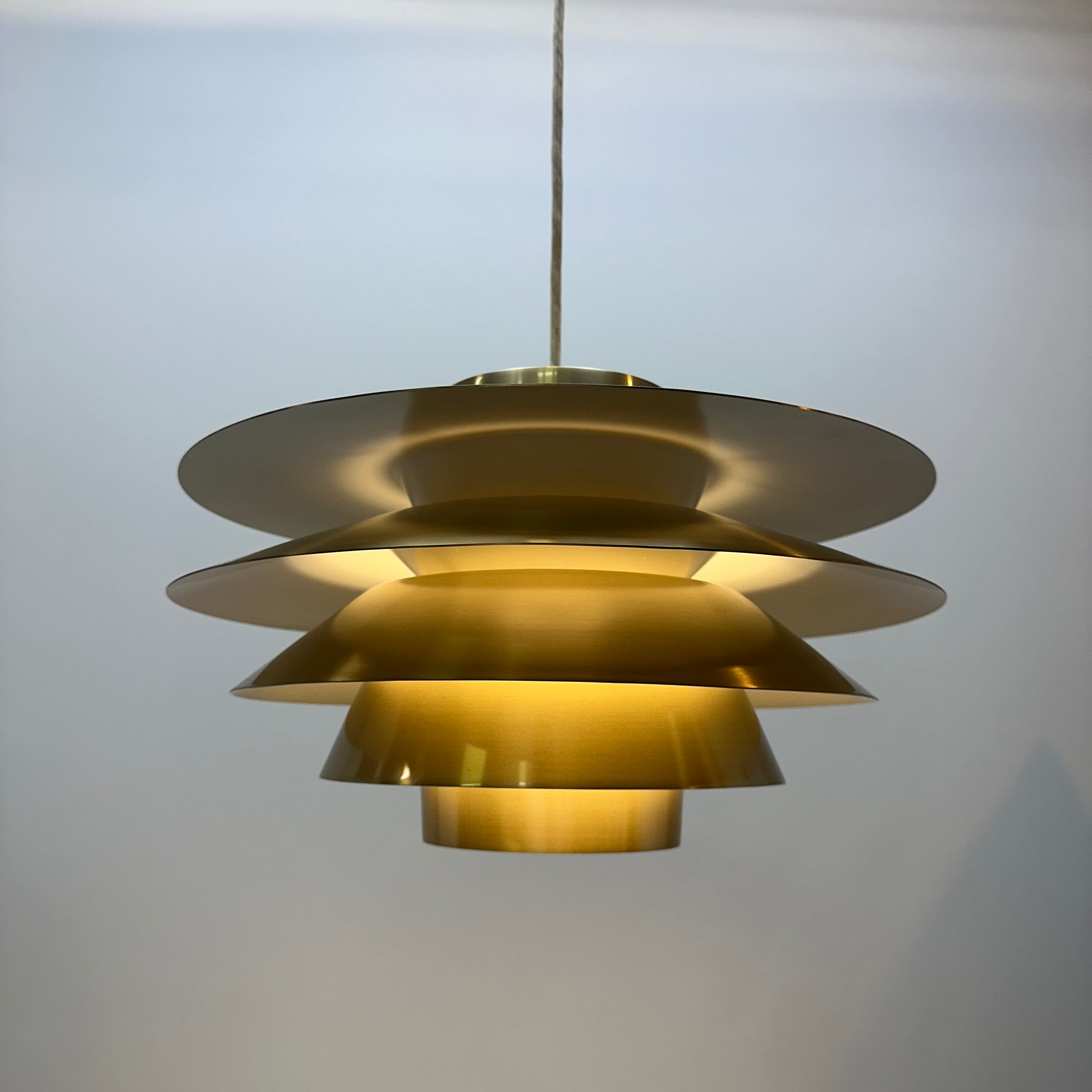Brass Verona pendant light by Sven Middelboe for Nordisk Solar Denmark, 1970