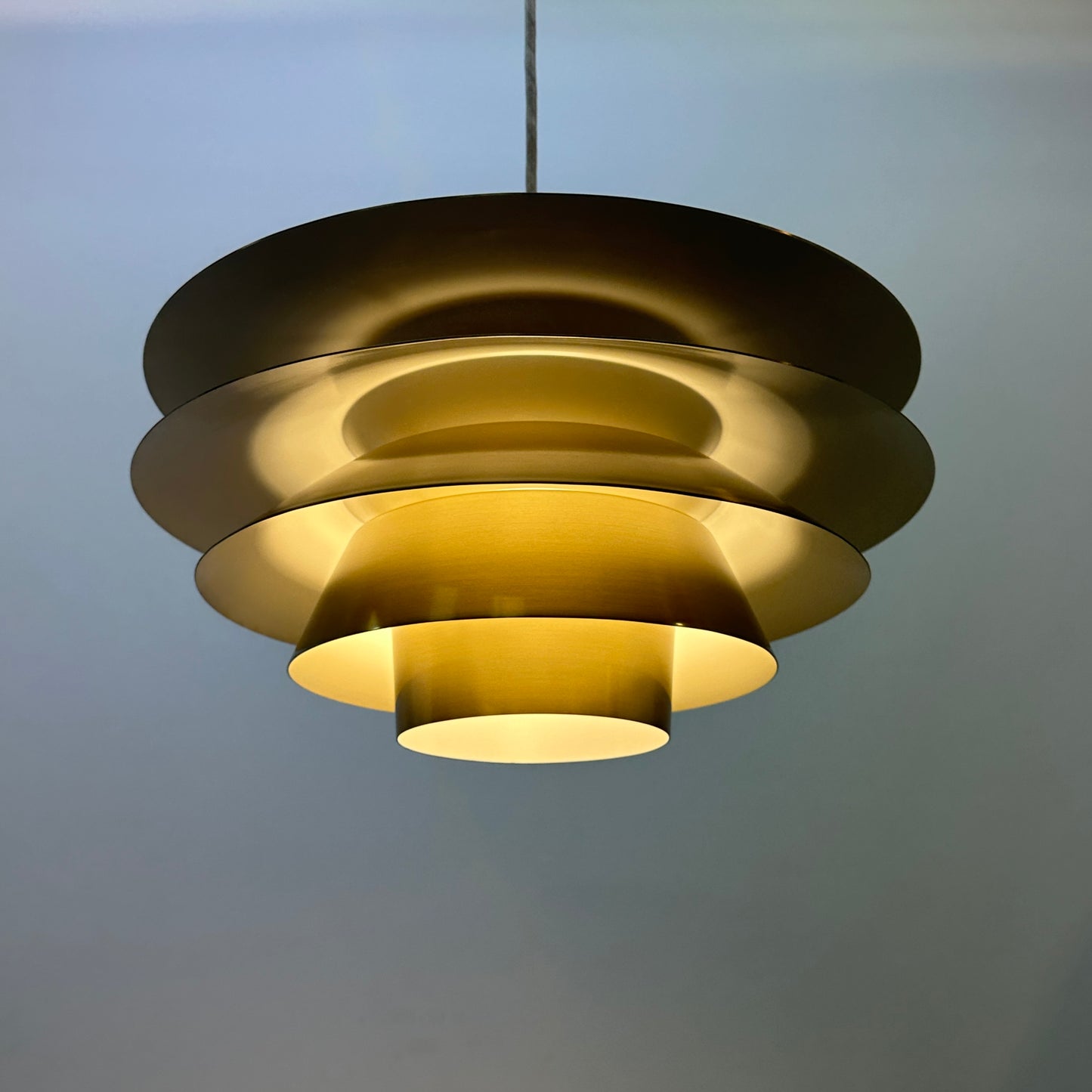 Brass Verona pendant light by Sven Middelboe for Nordisk Solar Denmark, 1970