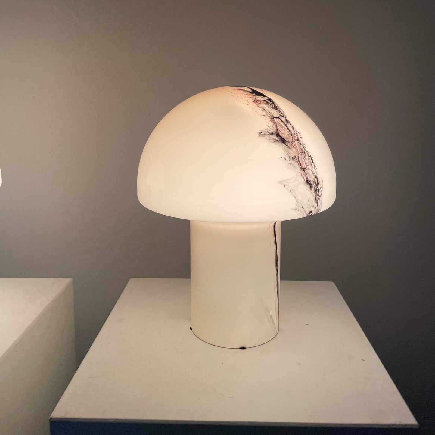 Pair of brown glass Peill and Putzler LIDO mushroom table lamps, 1970