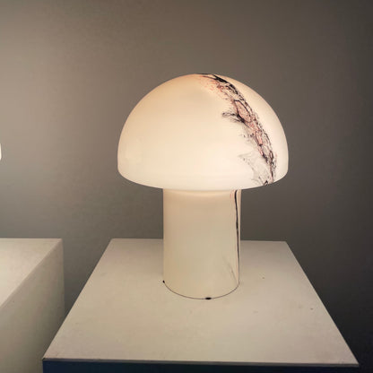 Pair of brown glass Peill and Putzler LIDO mushroom table lamps, 1970