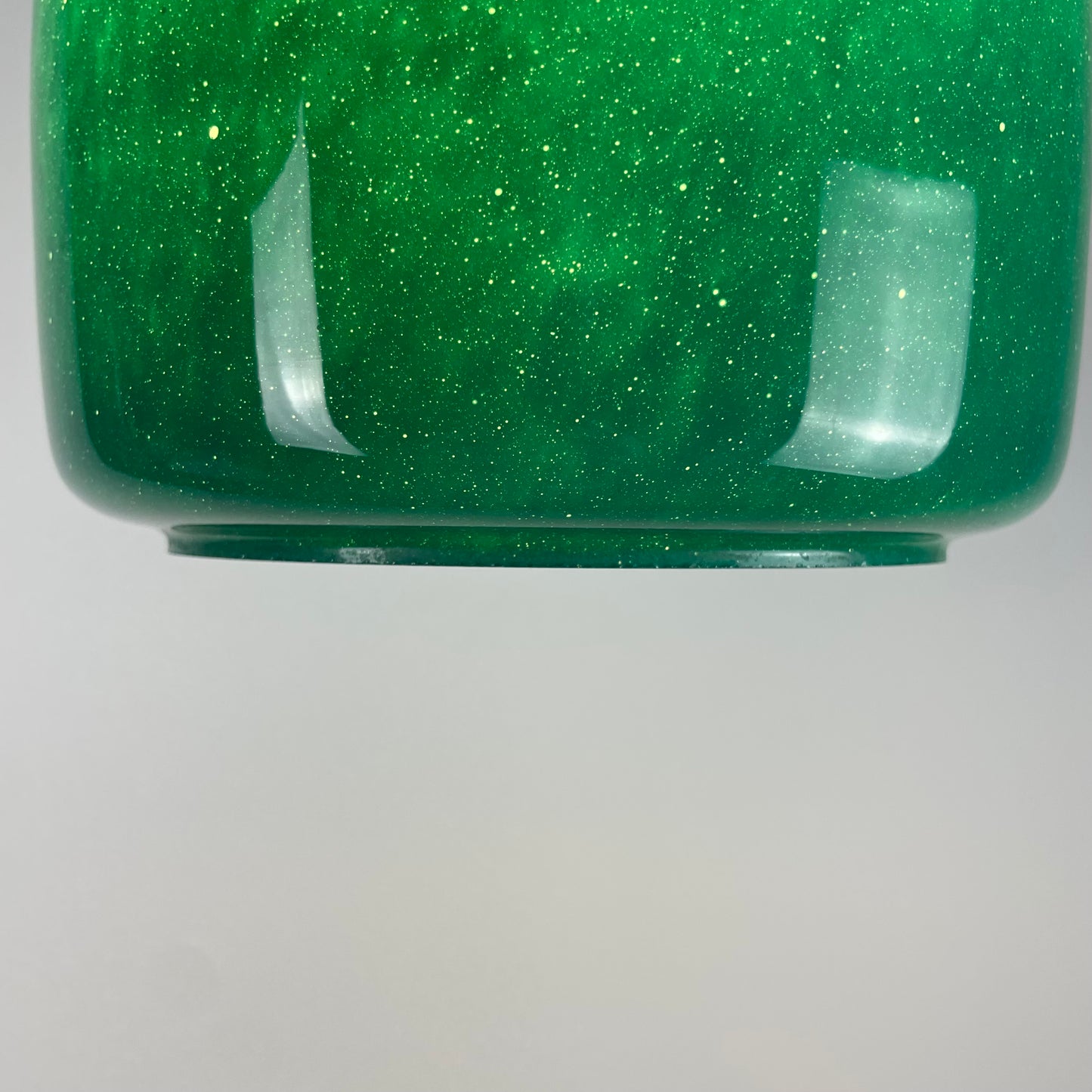Rare Galaxy green glass pendant light by Peill and Putzler 1960