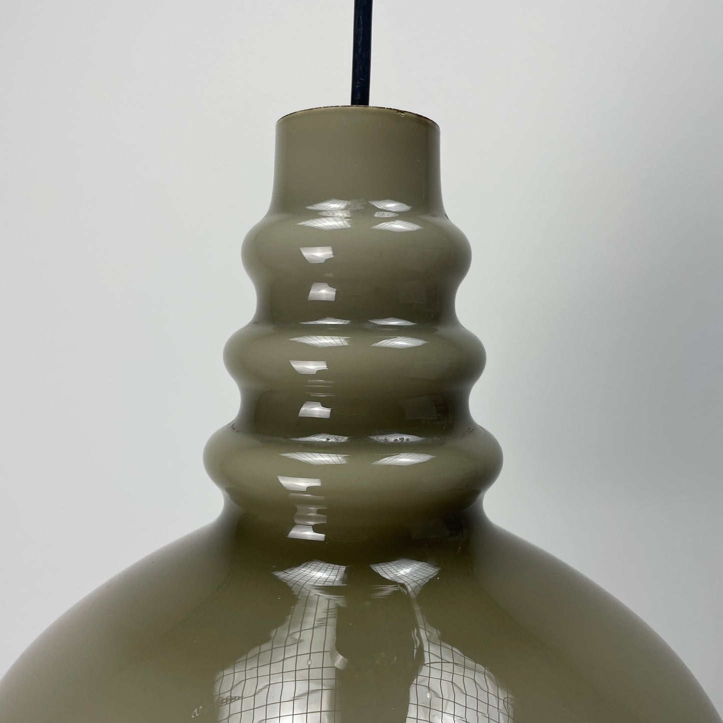 Grey glass pendant lamp by Peill & Putzler 1960