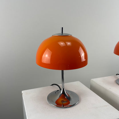 Pair of rare mushroom table lamps by Frank Bentler for Wila, 1970