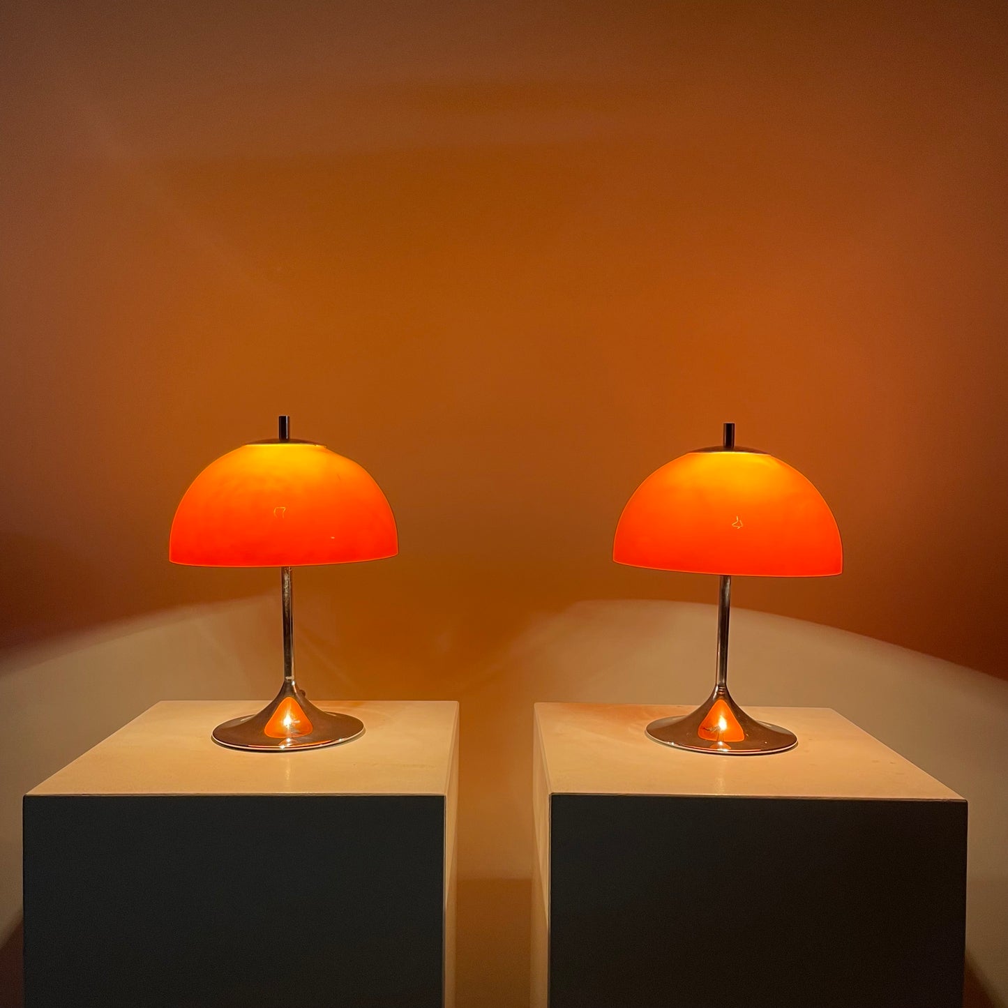 rare mushroom table lamps by Frank Bentler
Wila 1970s table lamps
mid-century modern lighting
vintage German lamps for sale
Frank Bentler mushroom lamps