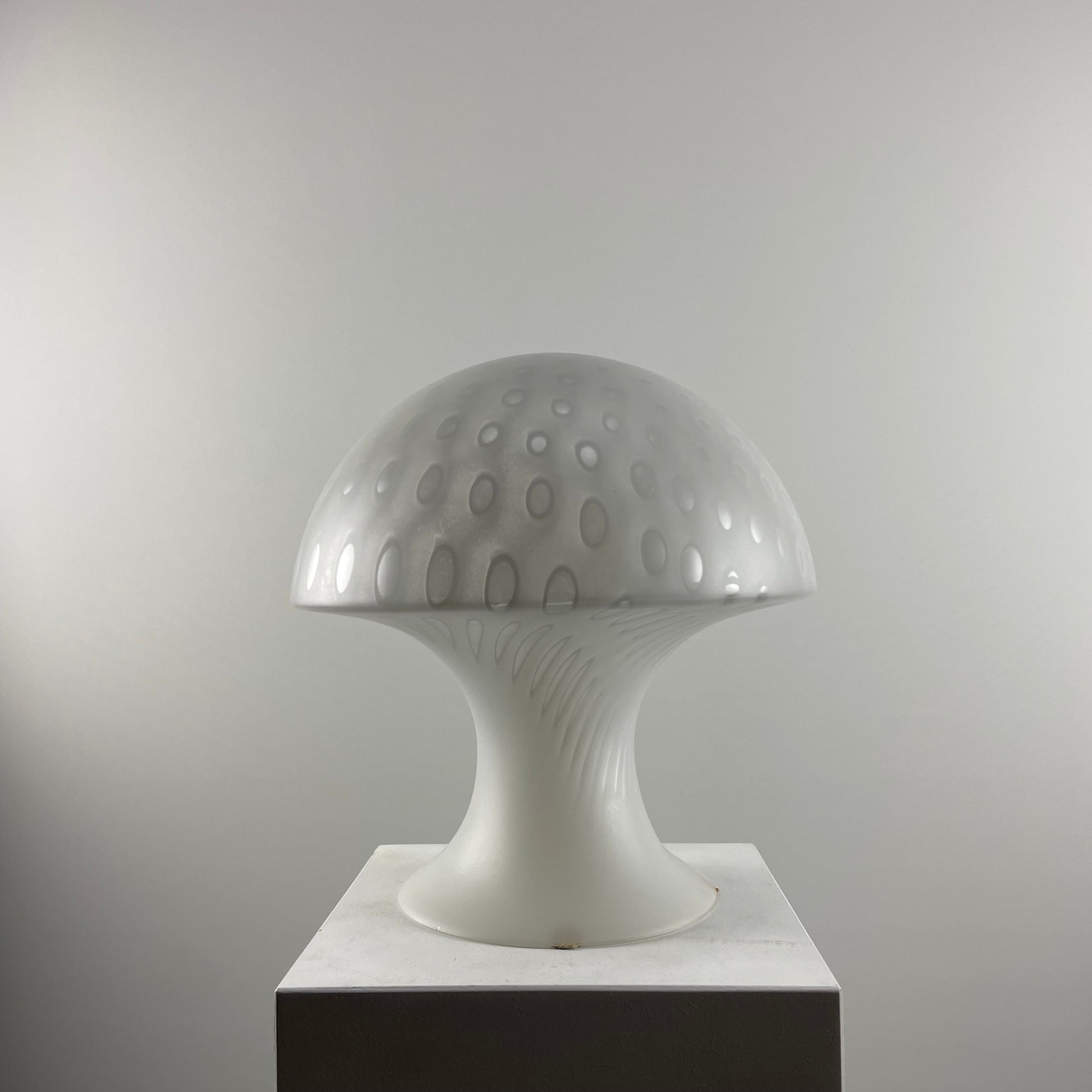 rare white milk glass mushroom table lamp
Peill &amp; Putzler 1970s lamp
mid-century modern lighting
vintage German glass lamp for sale
Peill &amp; Putzler mushroom lamp