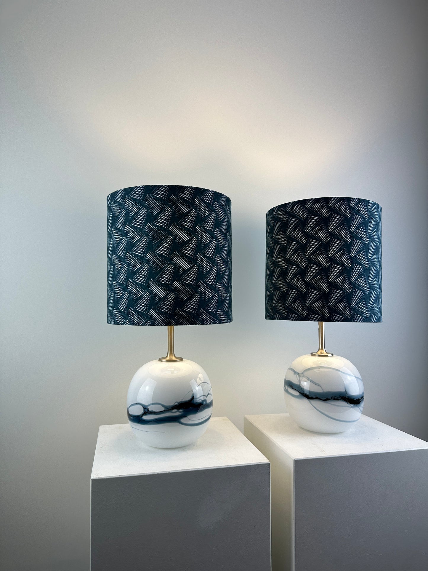 Pair of SAKURA table lamps by Michael Bang for Holmegaard, Denmark 1980