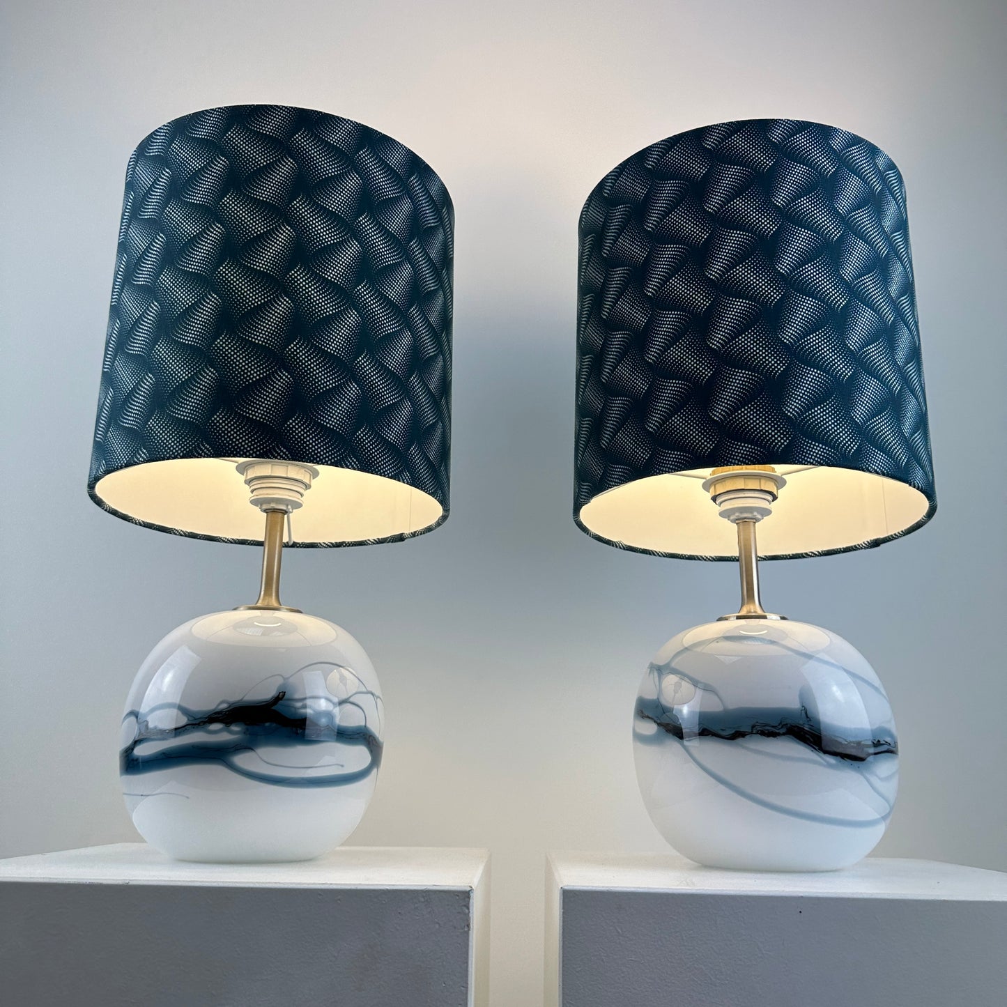 Pair of SAKURA table lamps by Michael Bang for Holmegaard, Denmark 1980