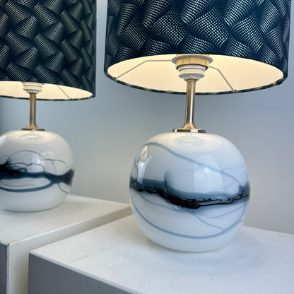 Pair of SAKURA table lamps by Michael Bang for Holmegaard, Denmark 1980