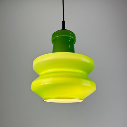 Rare green glass pendant light by Peill and Putzler 1960