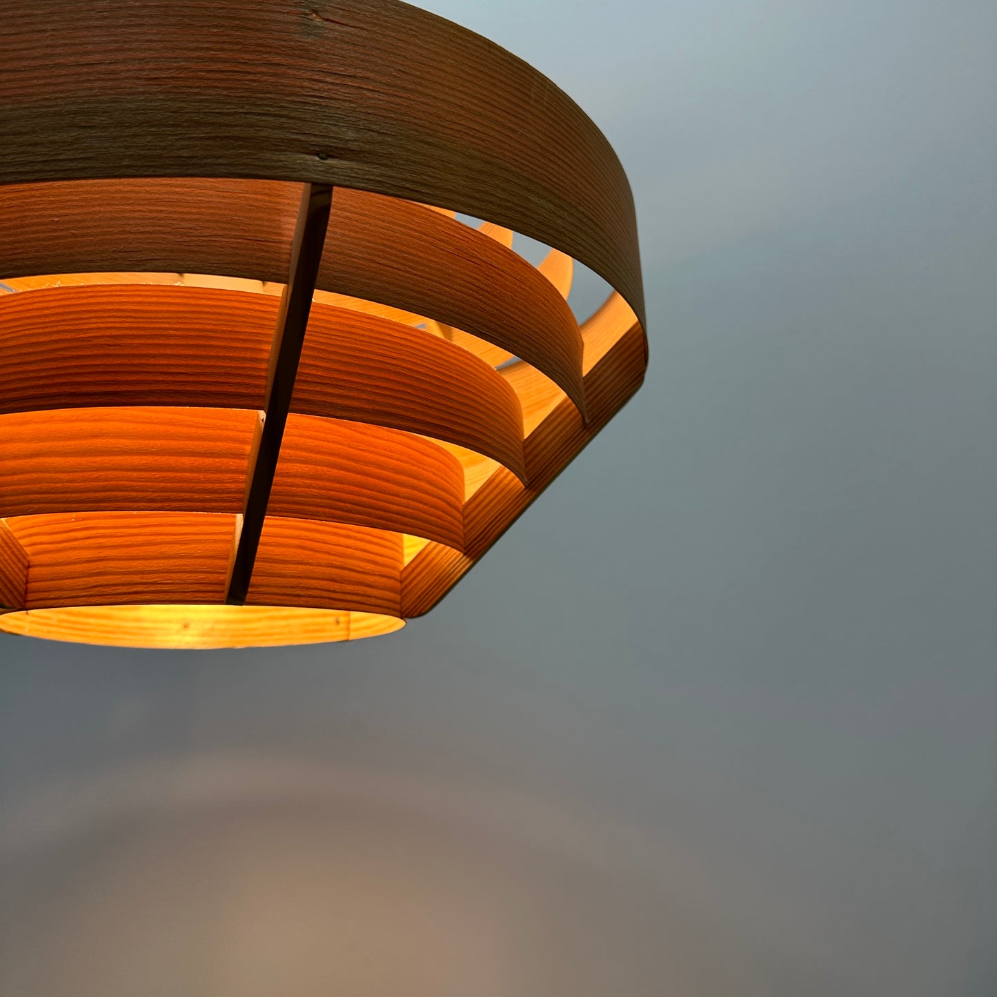 Pine wood UFO pendant lamp by Hans Agne Jakobsson for AB Markaryd 1960