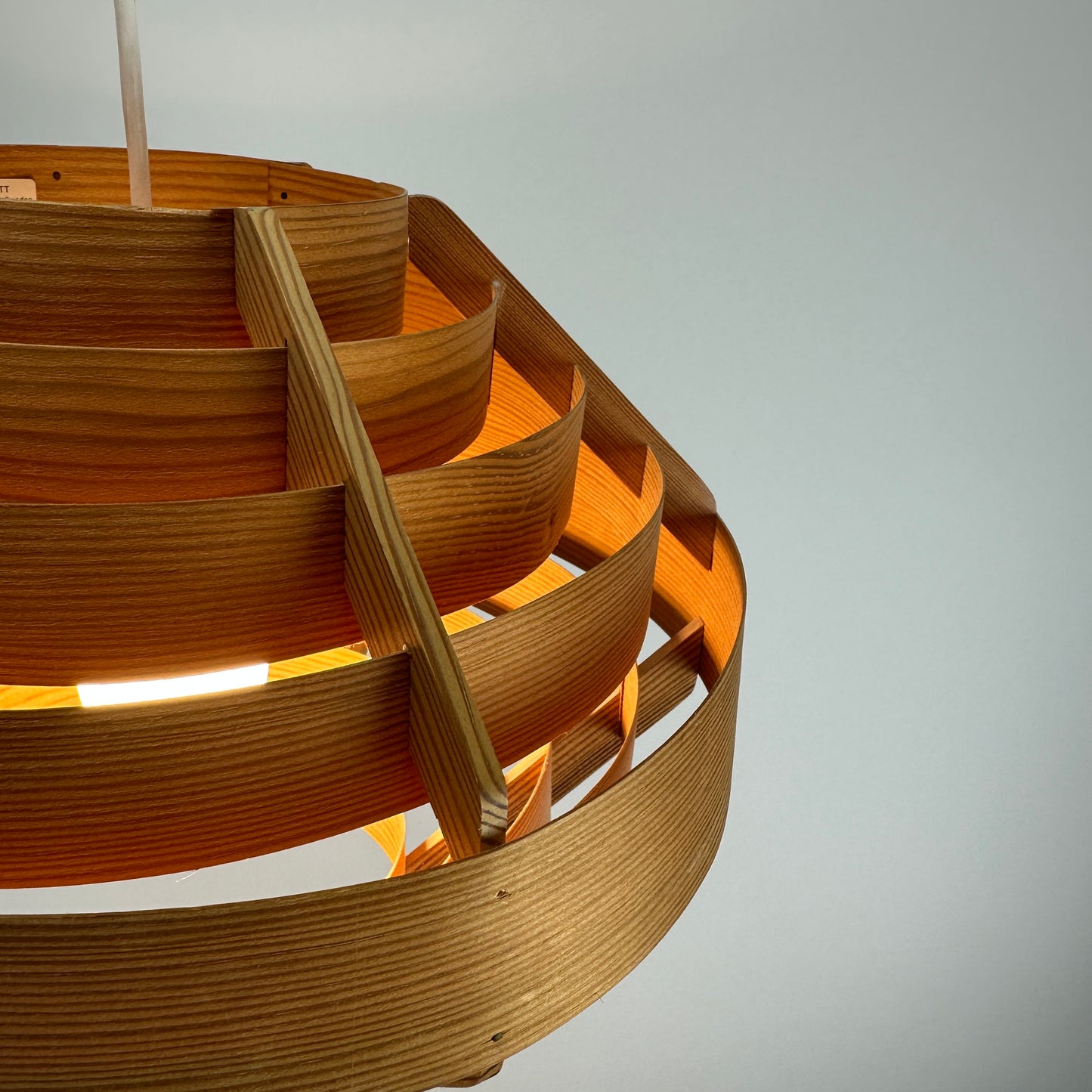 Pine wood UFO pendant lamp by Hans Agne Jakobsson for AB Markaryd 1960