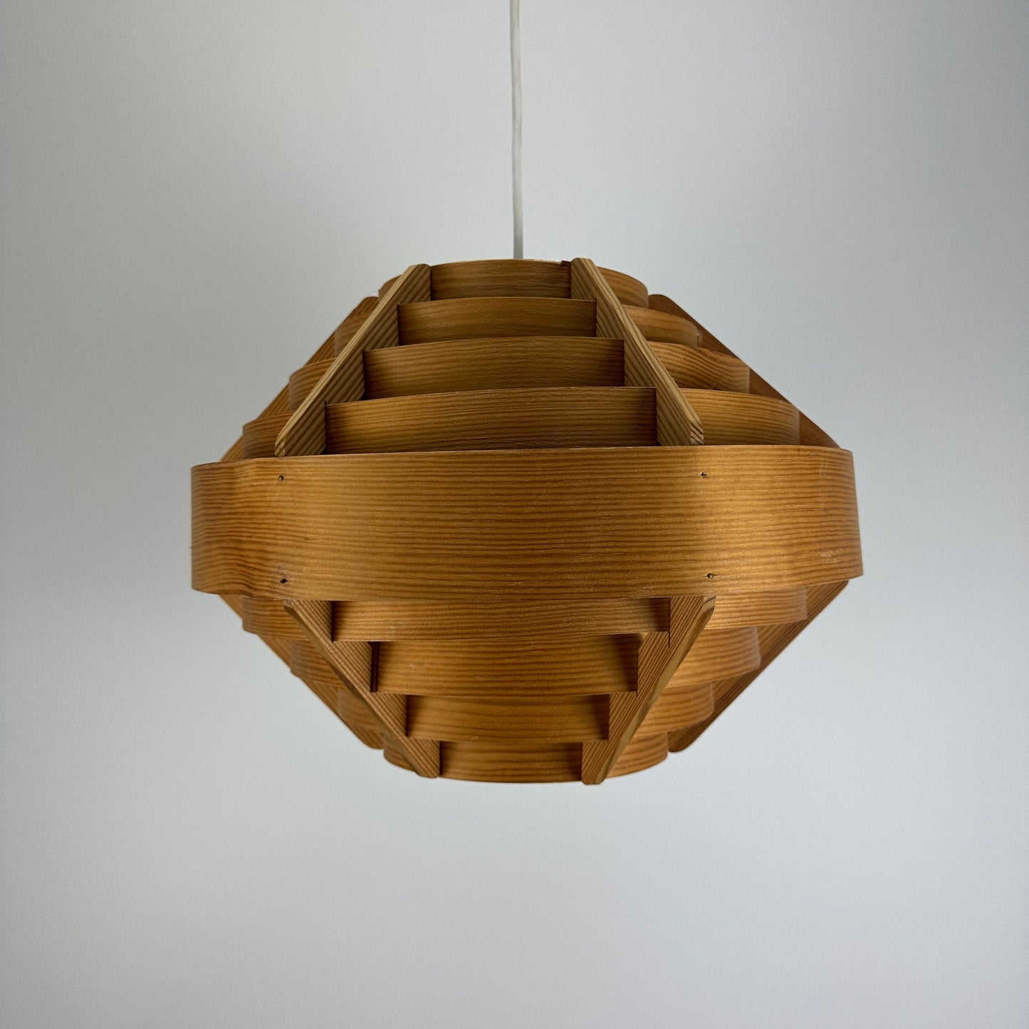 Pine wood UFO pendant lamp by Hans Agne Jakobsson for AB Markaryd 1960