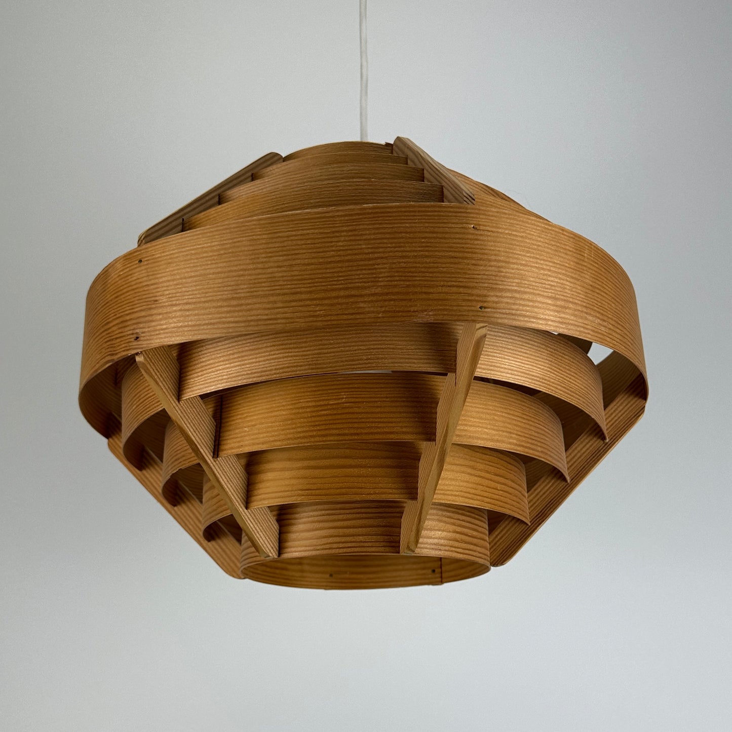 Pine wood UFO pendant lamp by Hans Agne Jakobsson for AB Markaryd 1960