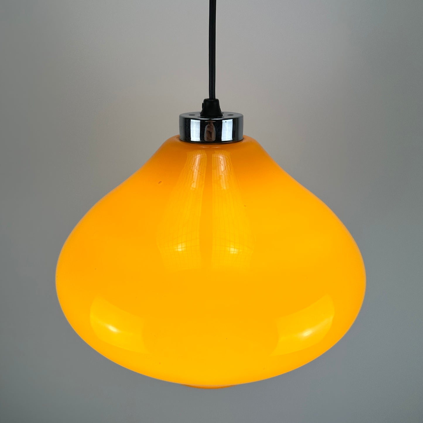 UFO shaped pendant light by Glasfabriek De Rupel, Belgium 1970