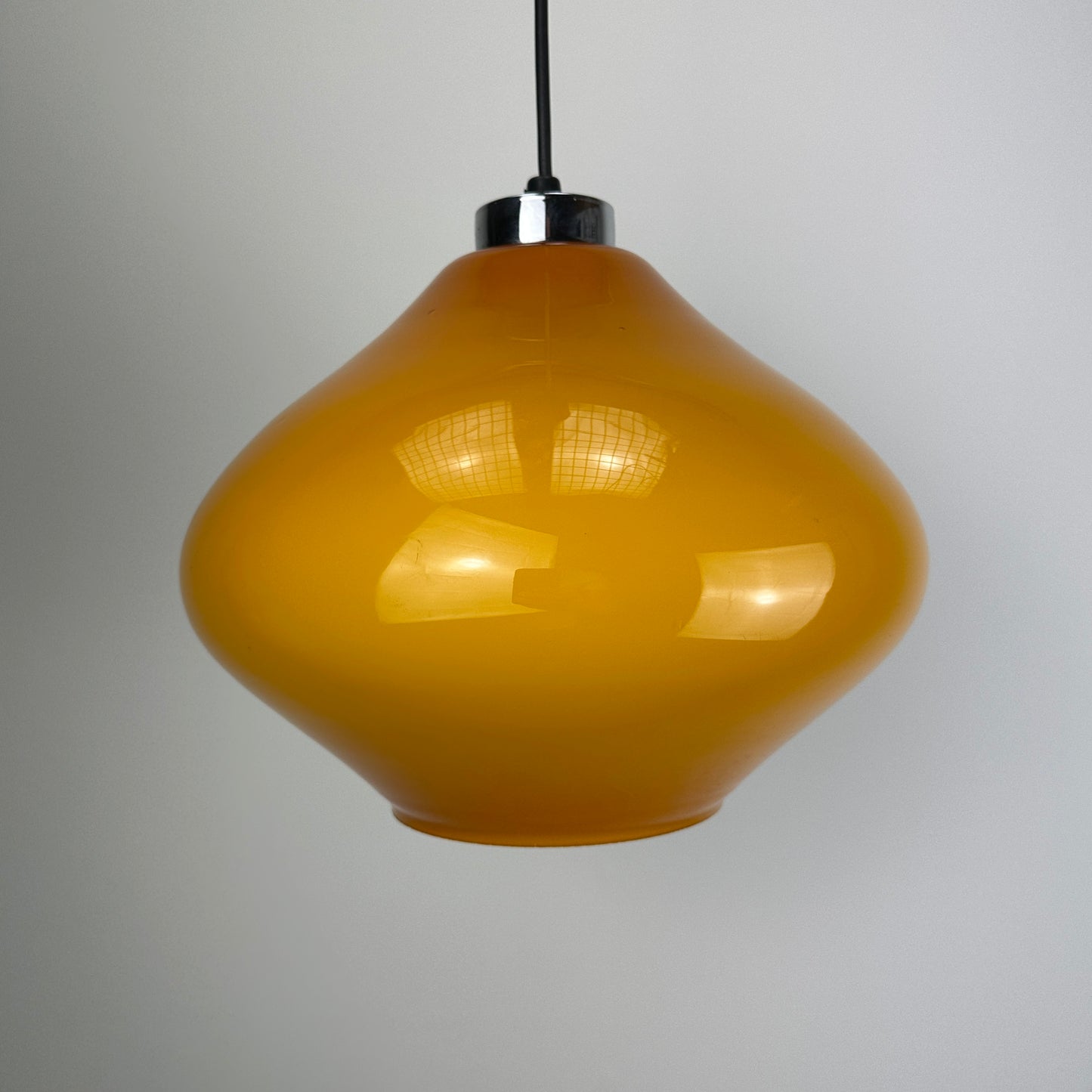 UFO shaped pendant light by Glasfabriek De Rupel, Belgium 1970