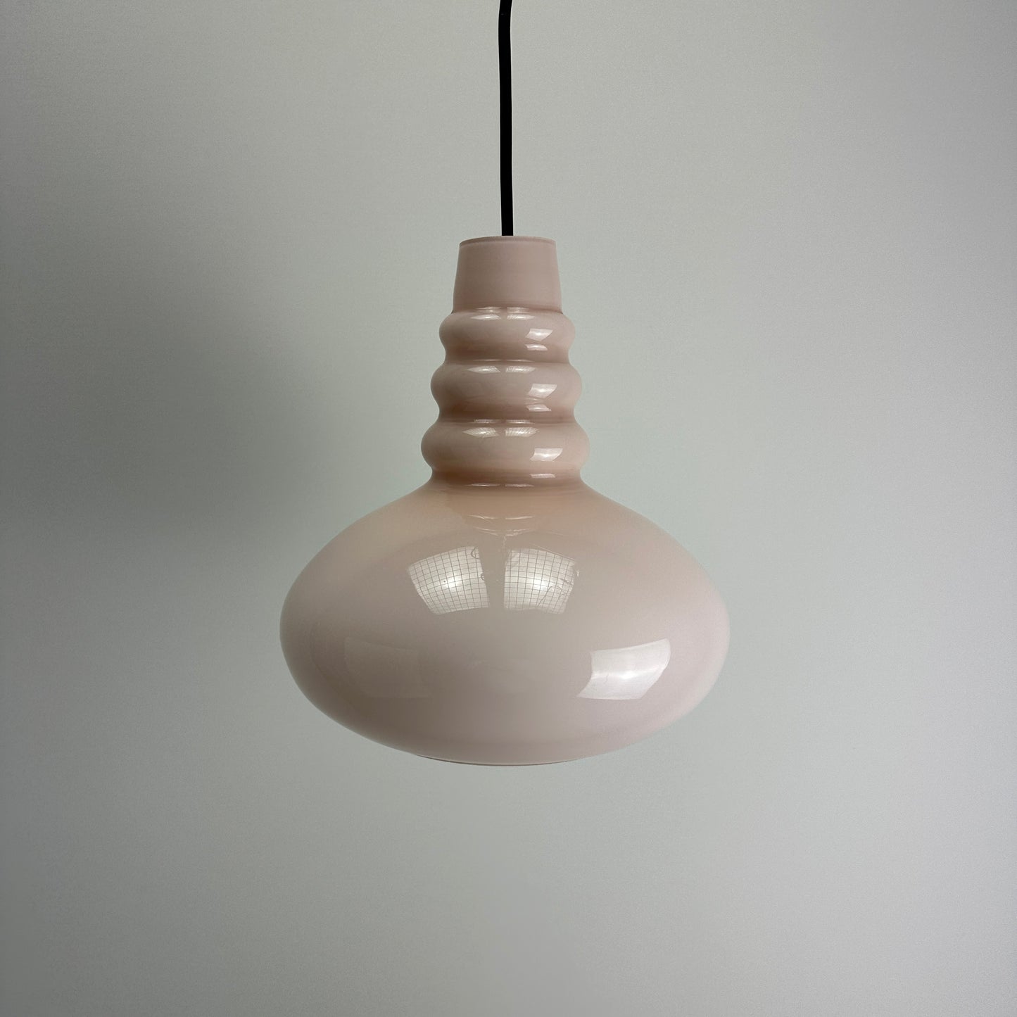 Rare light pink pendant light by Peill & Putzler 1960