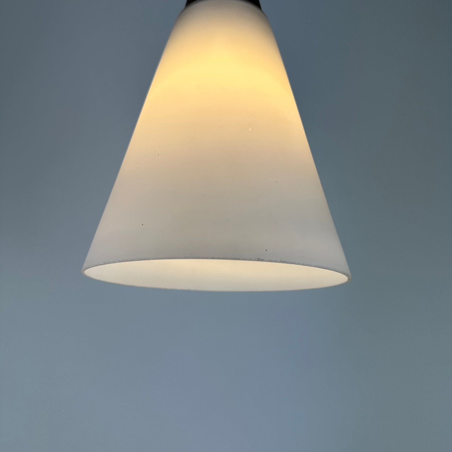 Frosted glass and wooden pendant light by Philips 1950