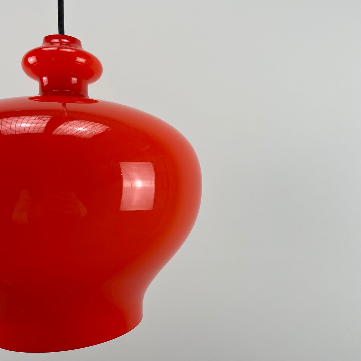 Orange glass pendant light OPLIGHT 62 by Hans Agne Jakobsson XL 1960