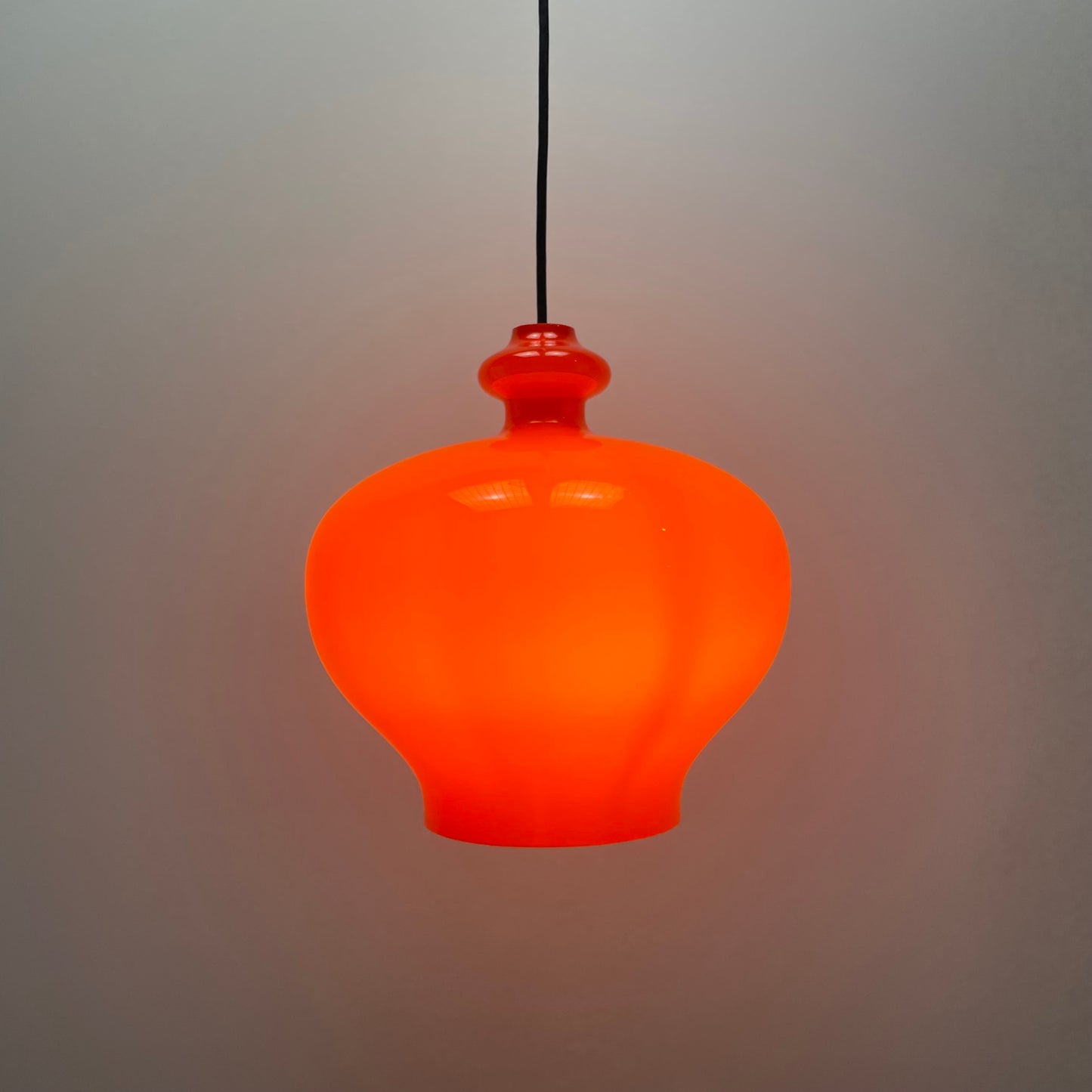 Orange glass pendant light OPLIGHT 62 by Hans Agne Jakobsson XL 1960